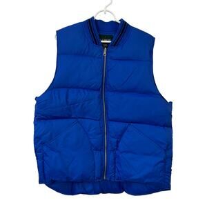 J. Crew Vintage Mens Size Small Royal Blue 550 Down Puffer Vest Preppy Gorpcore